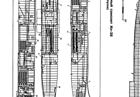 Ilyushin IL-38 drawings (figures) of the aircraft